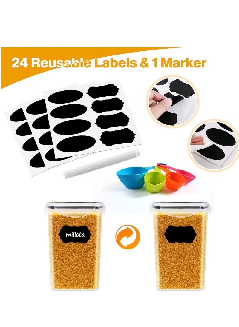 UPSTYLE - Airtight Food Storage Containers Set – 24 BPA-Free Kitchen Canisters with Lids for Cereal, Rice, Flour, Sugar & Dry Food – Includes Measuring Spoon, Marker & 24 Labels – Meal Prep & Pantry Organization - Image 1