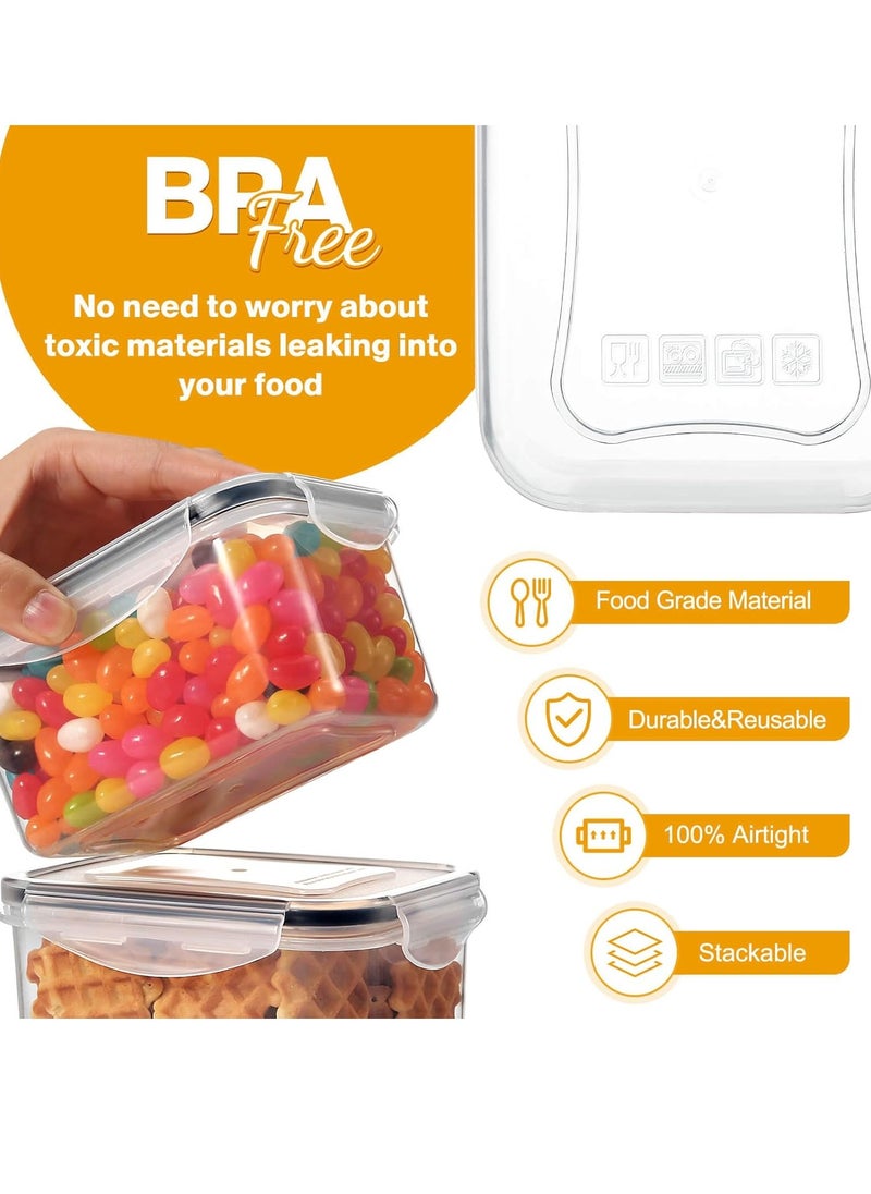 UPSTYLE - Airtight Food Storage Containers Set – 24 BPA-Free Kitchen Canisters with Lids for Cereal, Rice, Flour, Sugar & Dry Food – Includes Measuring Spoon, Marker & 24 Labels – Meal Prep & Pantry Organization - Image 1