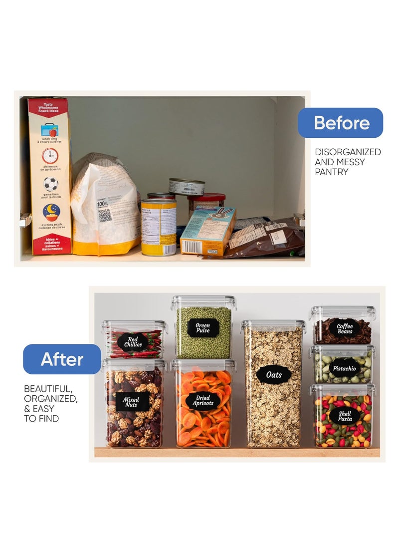 UPSTYLE - Airtight Food Storage Containers Set – 24 BPA-Free Kitchen Canisters with Lids for Cereal, Rice, Flour, Sugar & Dry Food – Includes Measuring Spoon, Marker & 24 Labels – Meal Prep & Pantry Organization - Image 1