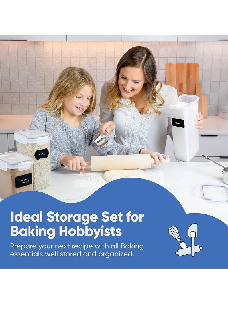 UPSTYLE - Airtight Food Storage Containers Set – 24 BPA-Free Kitchen Canisters with Lids for Cereal, Rice, Flour, Sugar & Dry Food – Includes Measuring Spoon, Marker & 24 Labels – Meal Prep & Pantry Organization - Image 1