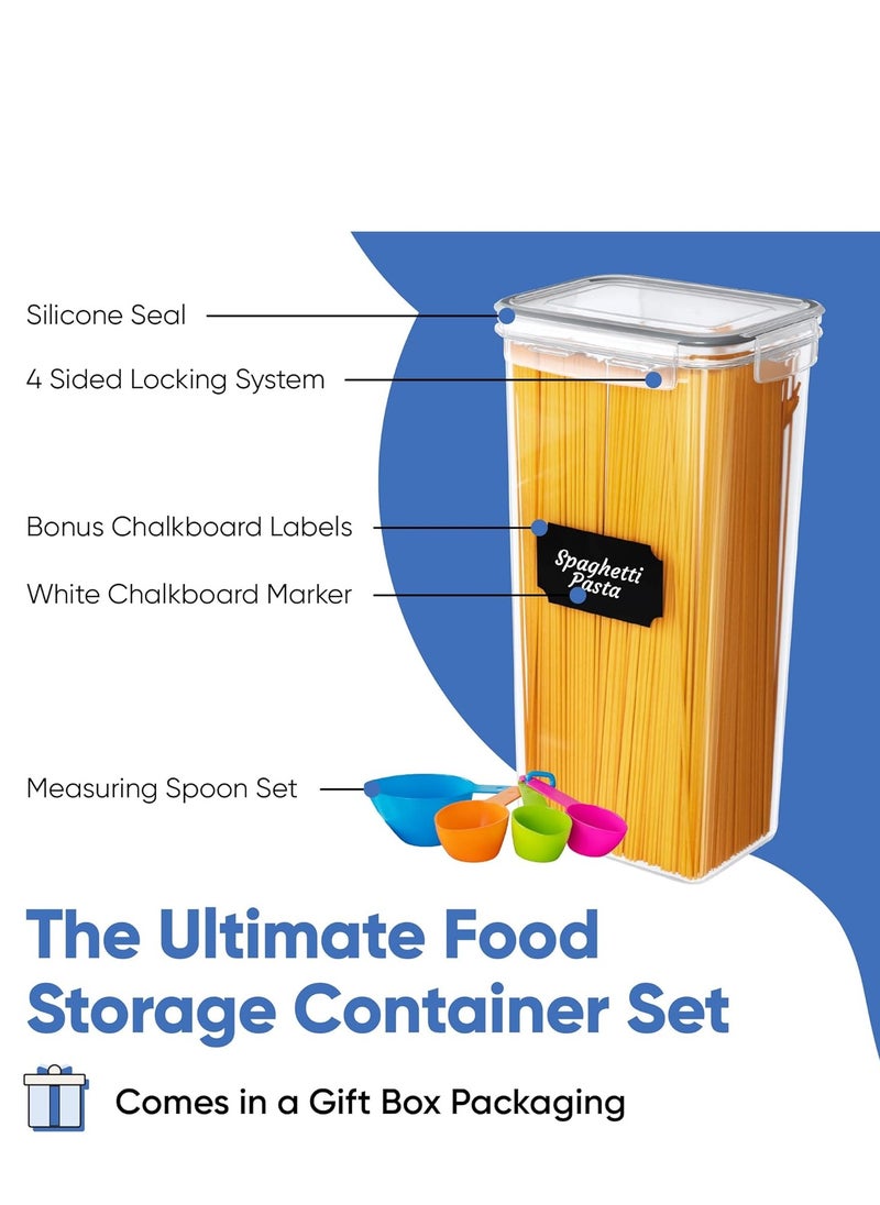 UPSTYLE - Airtight Food Storage Containers Set – 24 BPA-Free Kitchen Canisters with Lids for Cereal, Rice, Flour, Sugar & Dry Food – Includes Measuring Spoon, Marker & 24 Labels – Meal Prep & Pantry Organization - Image 1