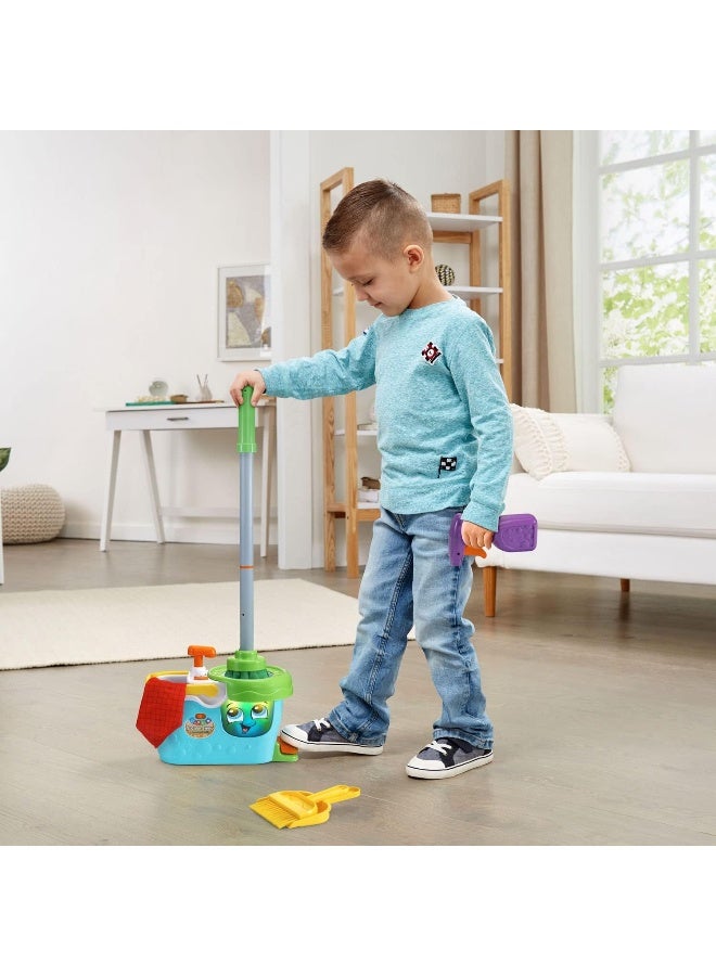 LeapFrog Clean Sweep Learning Caddy, Kids Mop and Broom Cleaning Toy Set for Ages 3-5, Blue - Image 4