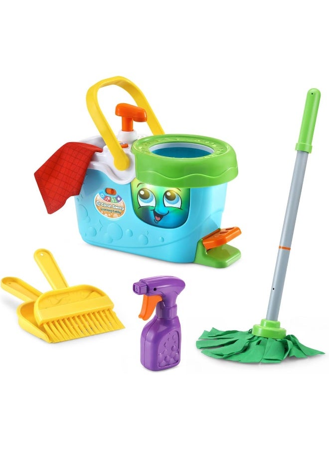 LeapFrog Clean Sweep Learning Caddy, Kids Mop and Broom Cleaning Toy Set for Ages 3-5, Blue - Image 2