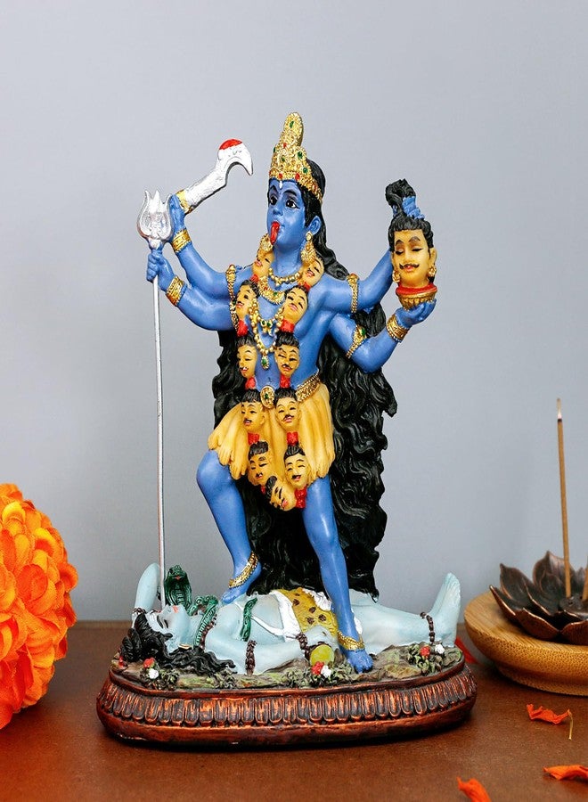 BangBangDa Hindu God Kali Maa Statue - 5.1”H Polystone Hindu Goddess Lord Kali Idol for Home Temple Mandir Altar Murit Pooja Item Birthday Diwali Gift for Indian Family Friend People - Image 2