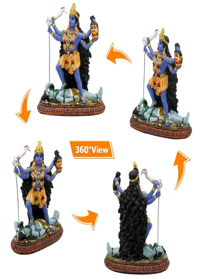 BangBangDa Hindu God Kali Maa Statue - 5.1”H Polystone Hindu Goddess Lord Kali Idol for Home Temple Mandir Altar Murit Pooja Item Birthday Diwali Gift for Indian Family Friend People - Image 5