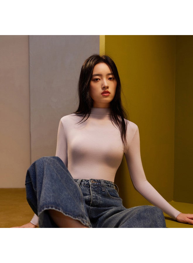 YOUKESHU Women'S Semi-Turtle Neck Base Layer Top For Autumn And Winter, Versatile Innerwear Can Be Worn Alone, Warm Upper Garment - Image 2