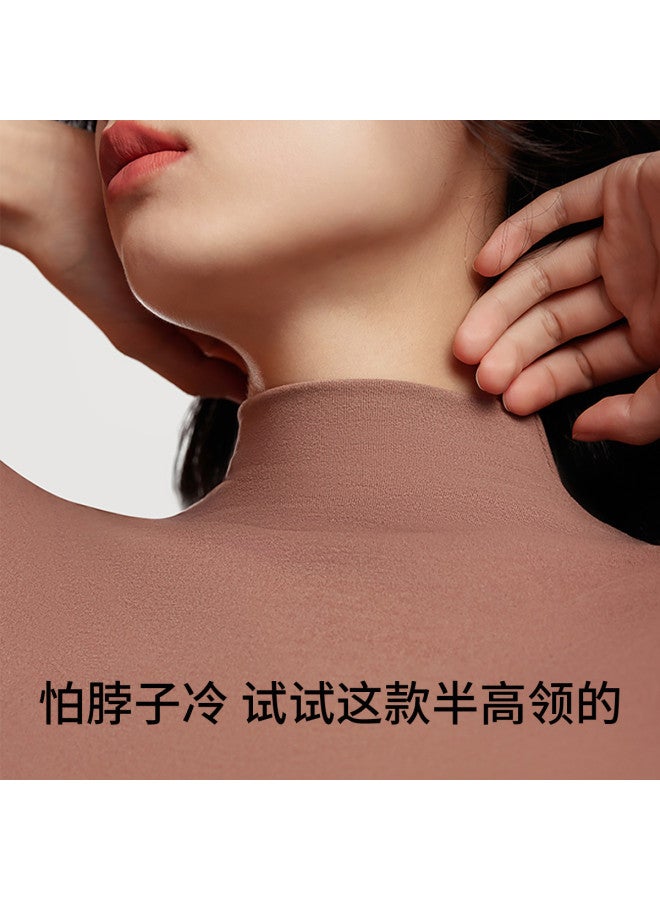 YOUKESHU Women'S Semi-Turtle Neck Base Layer Top For Autumn And Winter, Versatile Innerwear Can Be Worn Alone, Warm Upper Garment - Image 3