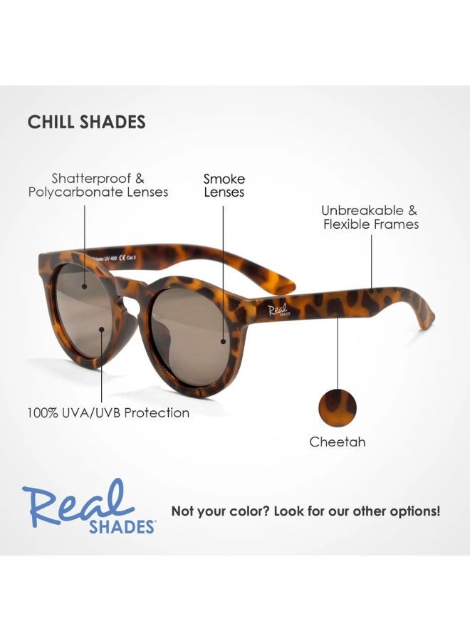 REAL SHADES Chill Polarized Sunglasses for Kids 4+ Cheetah Fashion, Smoke Lens, 100% UV400 Protection, Unbreakable Flex Frames, Shatterproof Lenses - Image 3