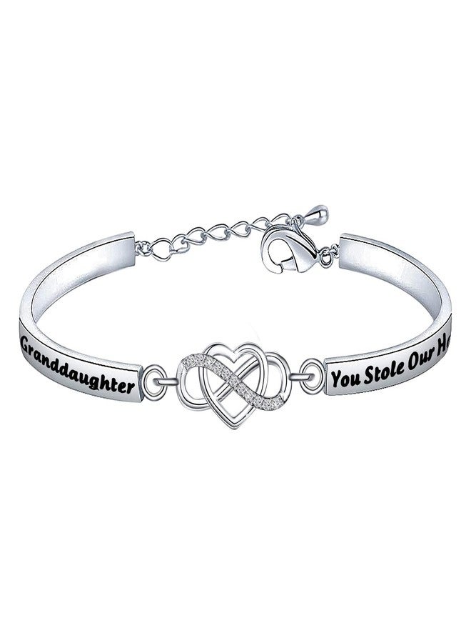FEELMEM Family Jewelry Granddaughter Bracelet Granddaughter You Stole Our Heart from The Very Start Infinity Love Heart Bracelet Gift - Image 1