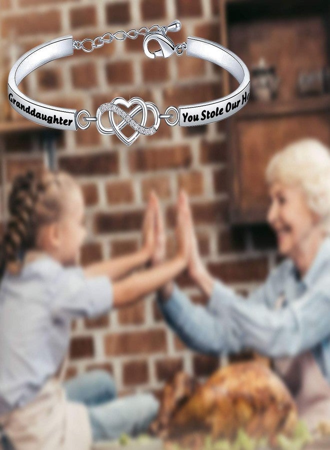 FEELMEM Family Jewelry Granddaughter Bracelet Granddaughter You Stole Our Heart from The Very Start Infinity Love Heart Bracelet Gift - Image 4