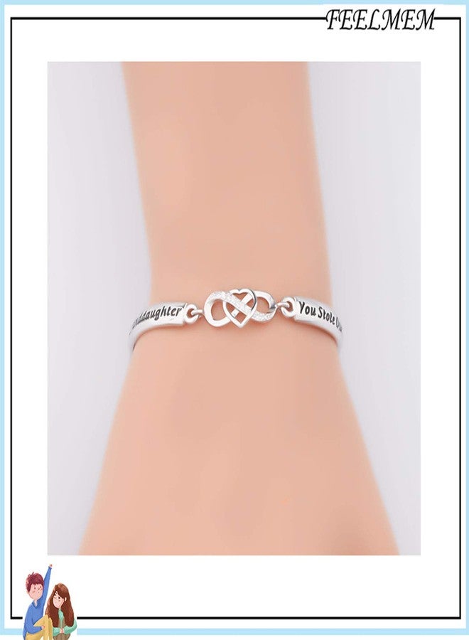 FEELMEM Family Jewelry Granddaughter Bracelet Granddaughter You Stole Our Heart from The Very Start Infinity Love Heart Bracelet Gift - Image 3