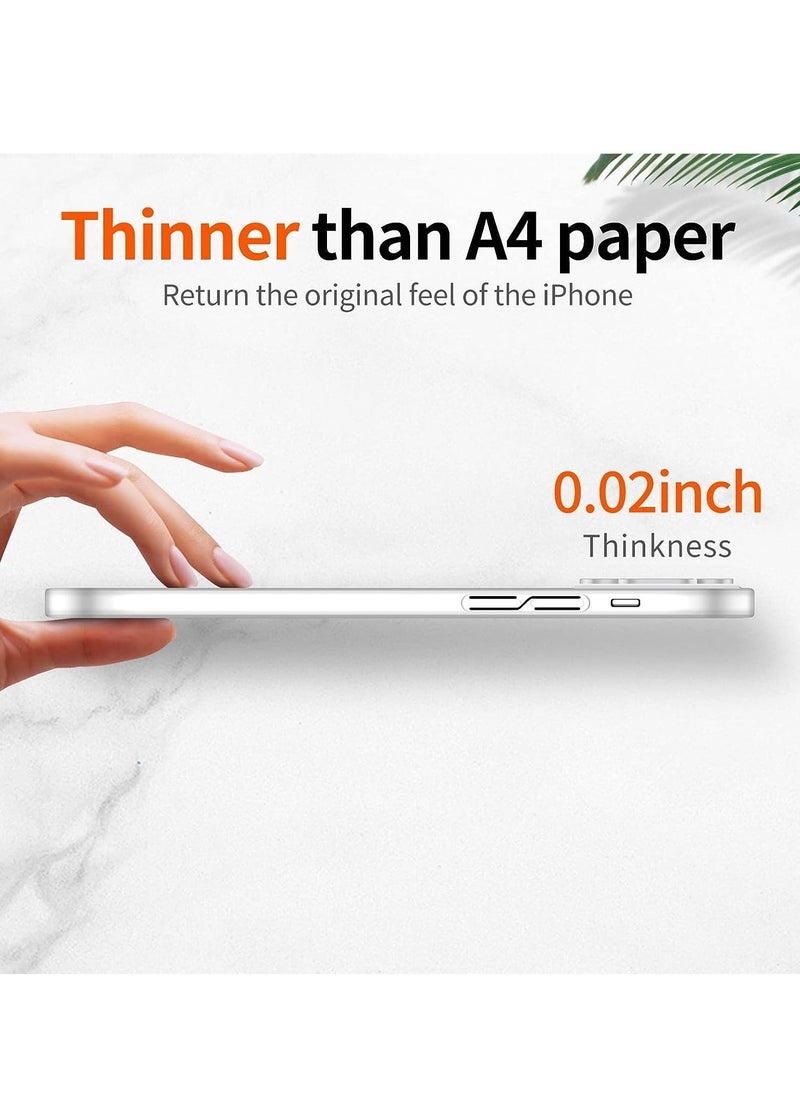 Raxoom Compatible with iPhone 14 Pro Max Slim Case,Paper-Thin Transparent Finish Skin Back Case [Non Yellowing] Ultra Protective Cover with Camera Protection 6.7 Inch (White) - Image 2