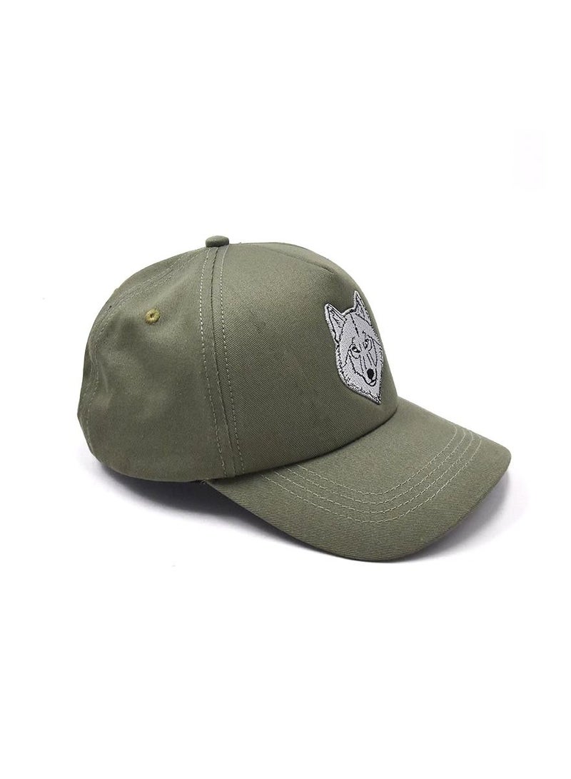 Fighter Gifts Wolf Green Full Fabric Head Cap - Image 3