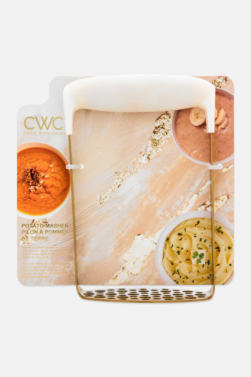 COOK WITH COLOR Stainless Steel Potato Masher, Gold - Image 1