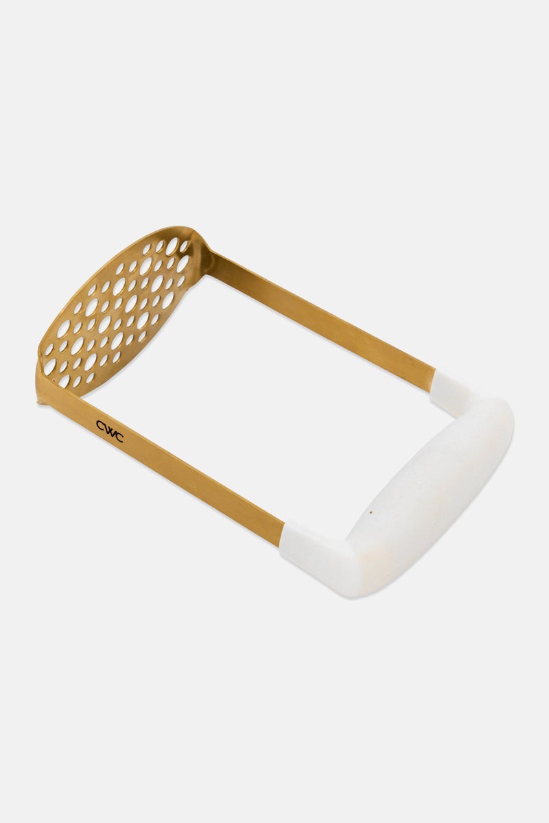 COOK WITH COLOR Stainless Steel Potato Masher, Gold - Image 3