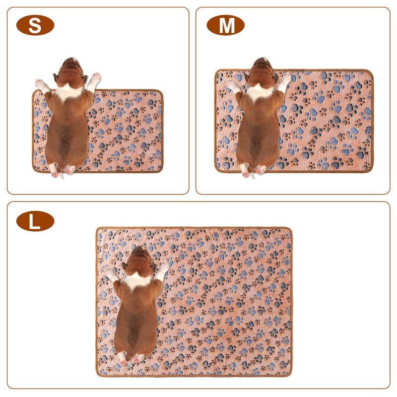 CADONO 1 Pack 3 Blankets Super Soft Fluffy Premium Fleece Pet Blanket Flannel Paw Printed Throw for Dog Puppy Cat (Small 23x16'', White, Pink, Blue) - Image 2