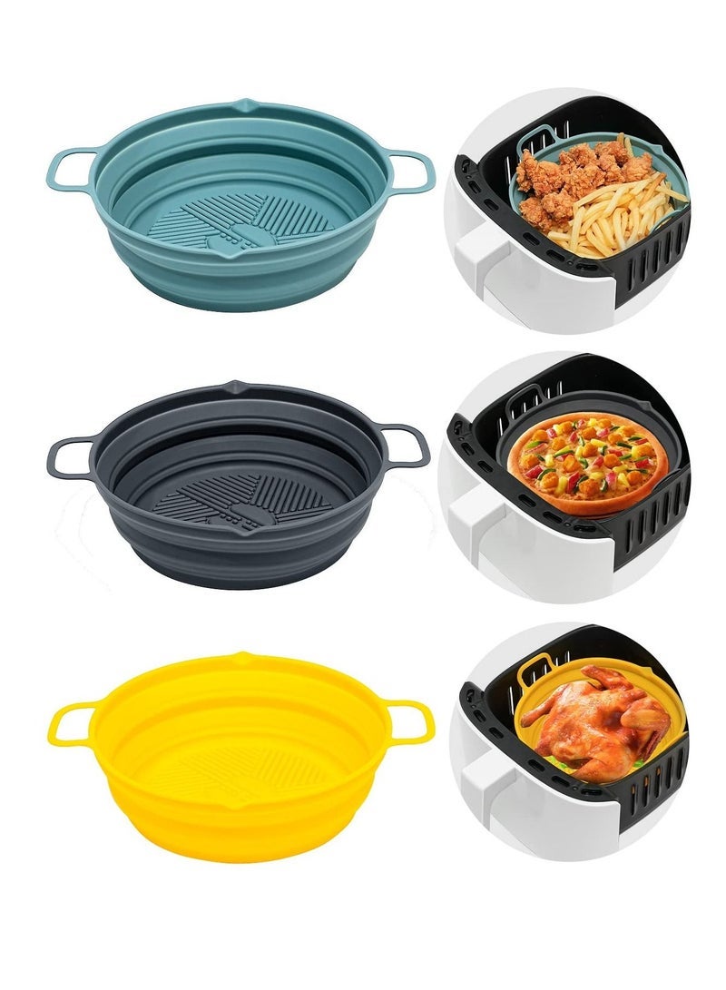 Captaintech 3-pcs Foldable & Reusable Air Fryer Silicone Liner Easy Cleaning Air Fryer Oven Accessories - Image 1