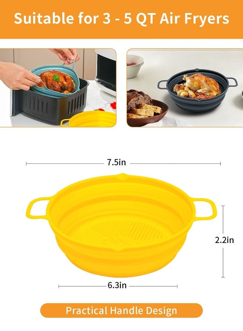 Captaintech 3-pcs Foldable & Reusable Air Fryer Silicone Liner Easy Cleaning Air Fryer Oven Accessories - Image 3