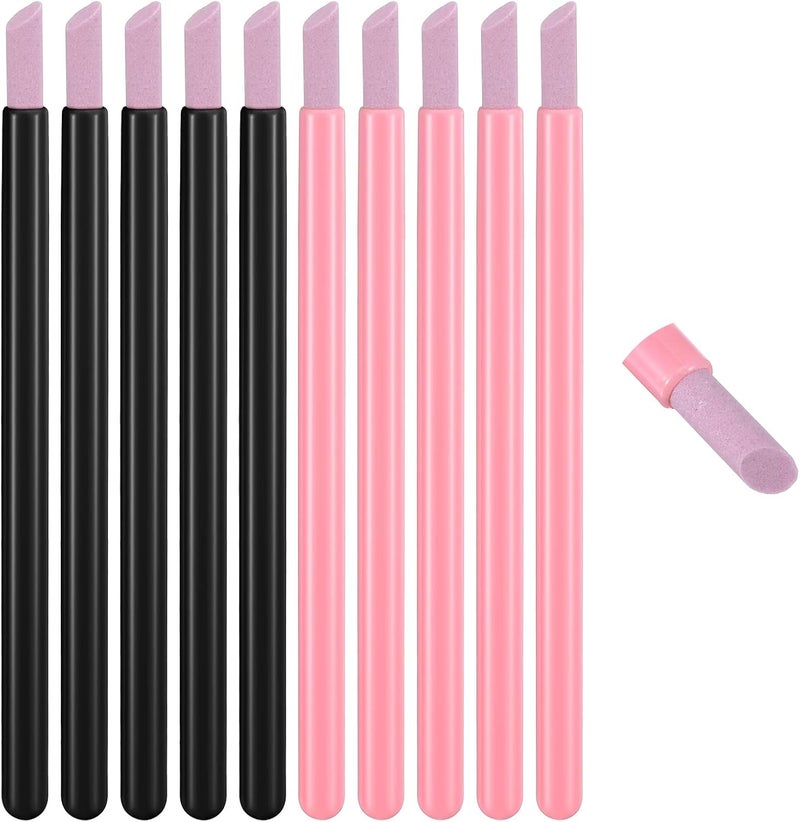 10Pcs Nail Cuticle Remover Pumice Stone Nail Pushers Plastic Handle Nails Art Pen Cuticle Remover Trimmer for Household Beauty Salon Peeling Dead Skin Repairing