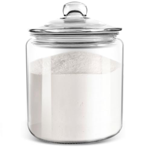 Masthome 1 Gallon Glass Jar with LidLarge Glass Cookie JarWide MouthDishwasher SafeLarge Clear JarStorage Containers with Lids For FlourNutsCookiesSnacks - Image 1