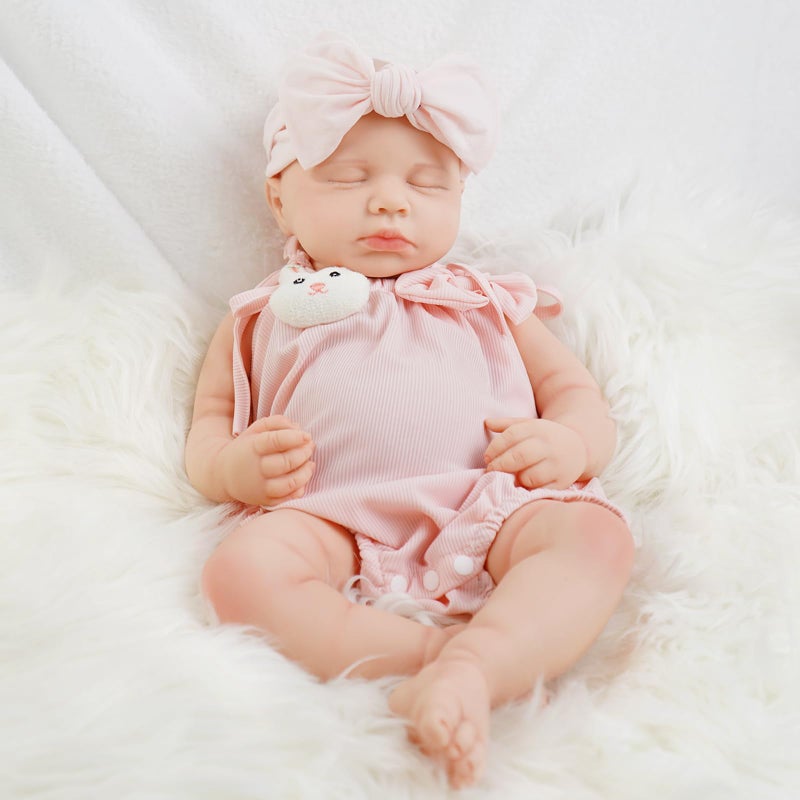 KUICEO Reborn Baby Dolls That Lifelike 185 inch Full Body Silicone Sleeping Baby Girl Handmade Face Realistic Body Details for Children Gift - Image 2