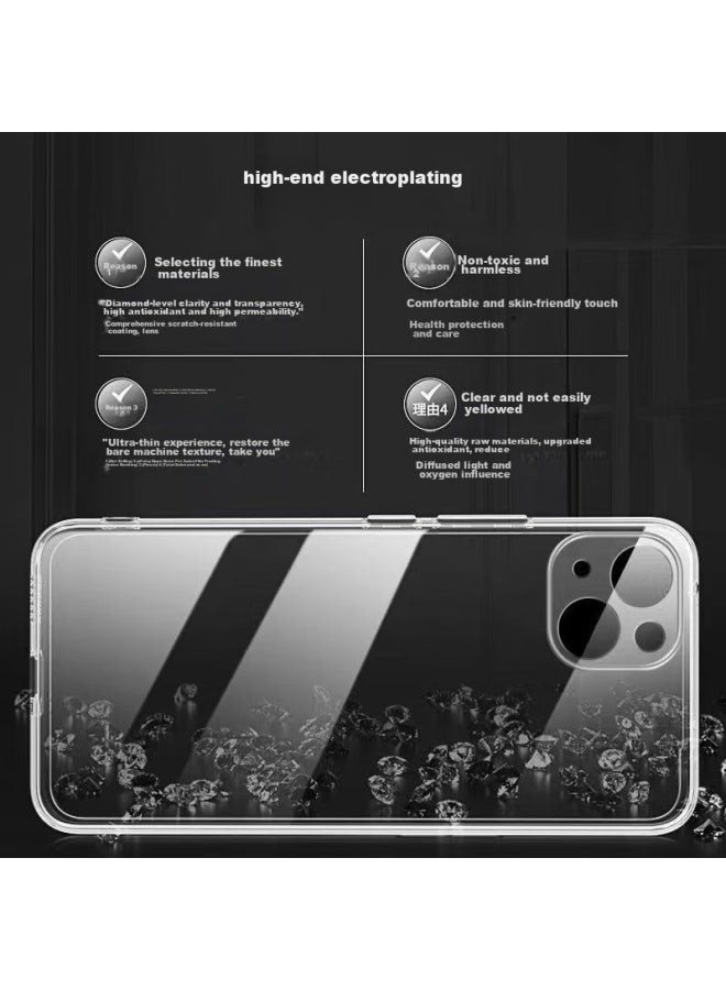Kelleia Phone Case For Apple Iphone 14, Shockproof Anti-scratch Ultra-thin Full Coverage Lens Protection Clear Silicone Soft Case Transparent - Image 3
