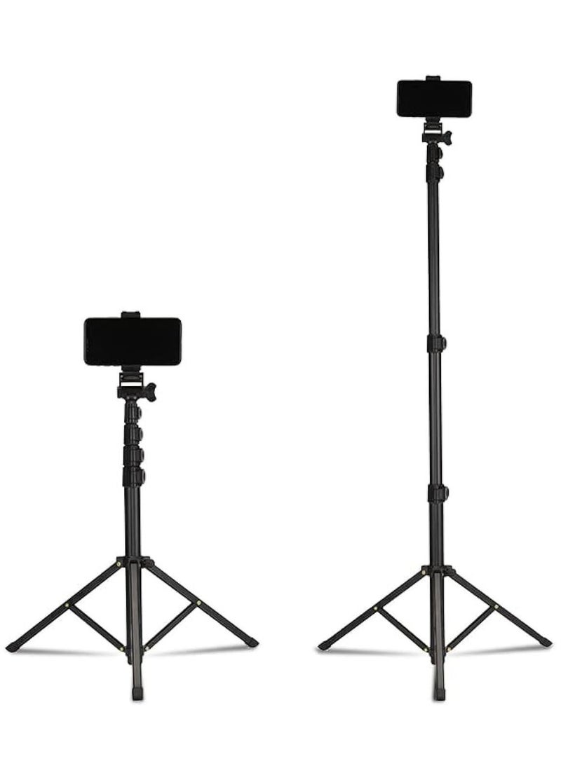 Jmary Jmary MT39 61inch Aluminum Extendable Cell Phone Tripod Stand with Selfie Stick Tripod and Phone Clip - Image 1