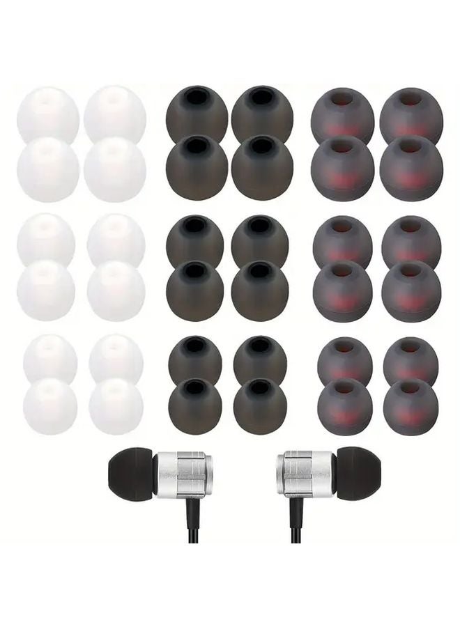 36pcs White Wireless Earphone Protective Cover Soft Gel Ear Tips Large Medium Small - Image 2
