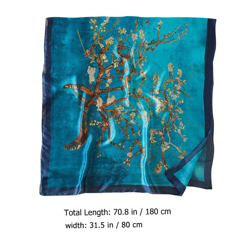 2 pcs Ethnic Style Printed Scarf Imitation Silk Scarf Imitation Silk Women Shawl - Image 2