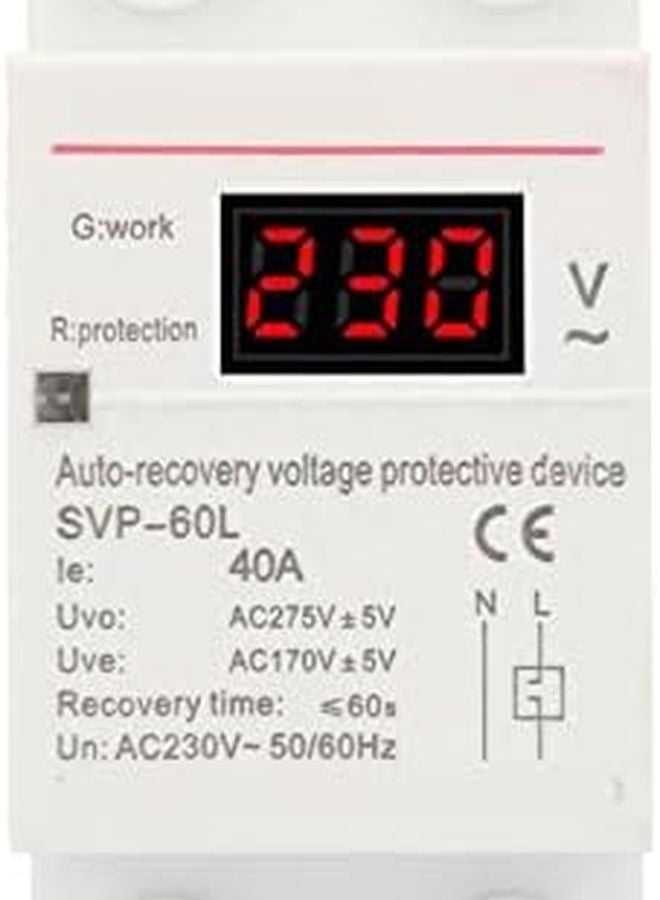 Automatic Recovery 40A 230V Over Under Voltage Protector with Digital Display - Image 1