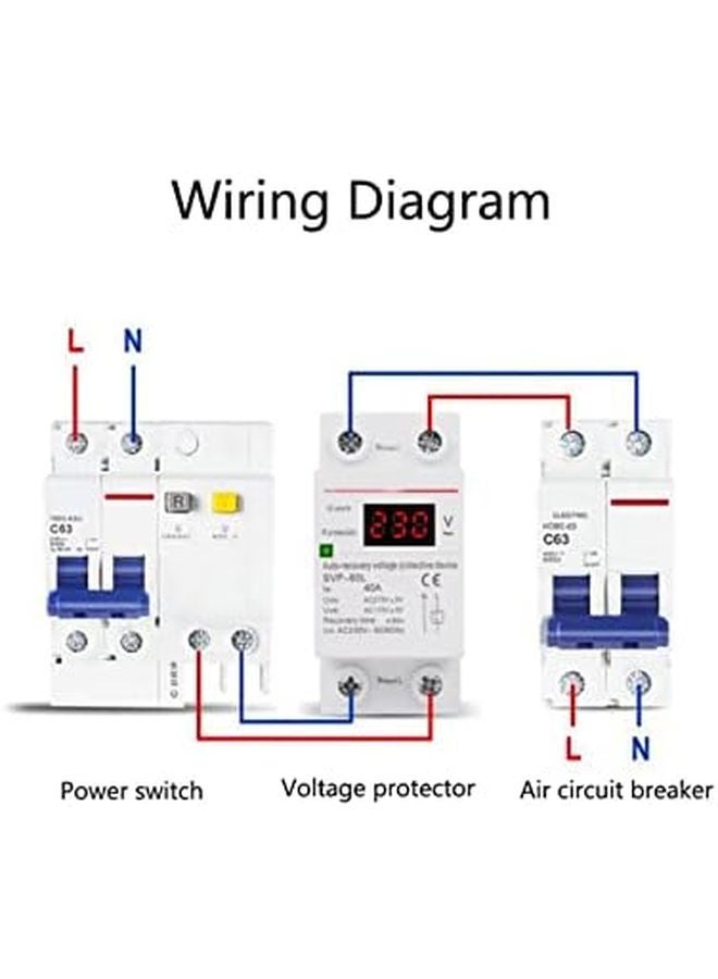 Automatic Recovery 40A 230V Over Under Voltage Protector with Digital Display - Image 5