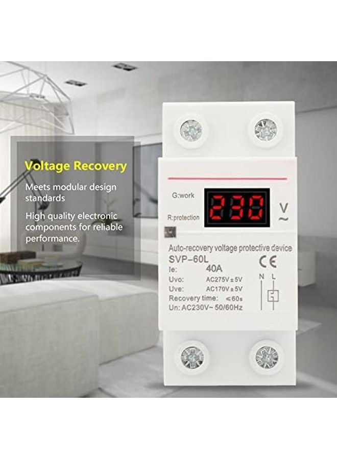 Automatic Recovery 40A 230V Over Under Voltage Protector with Digital Display - Image 4