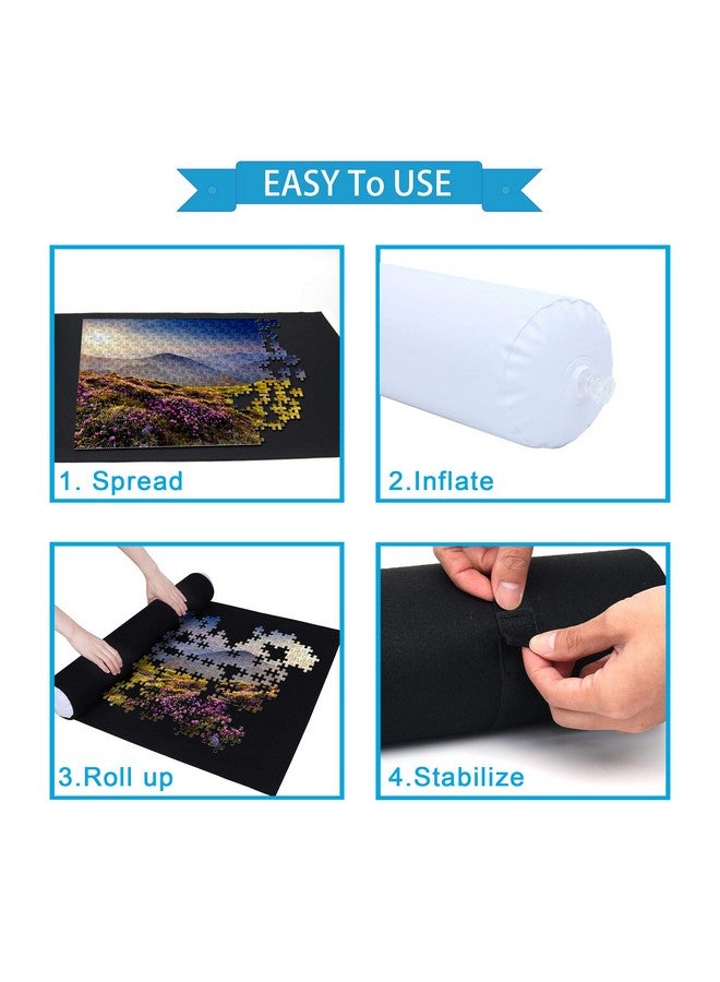 Becko US Becko US Puzzle Mat Roll Up with Drawstring Storage Bag, Felt Rollup Mat for Easy Transport & Storage, Portable Puzzle Board Puzzles Saver Keeper for Jigsaw Puzzles Up to 1500 Pieces  - Image 3