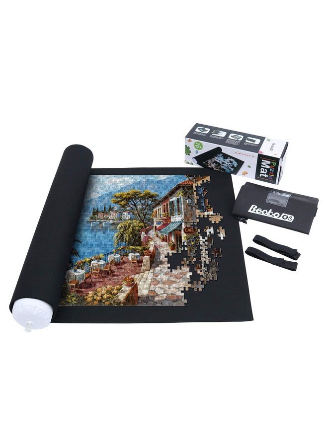 Becko US Becko US Puzzle Mat Roll Up with Drawstring Storage Bag, Felt Rollup Mat for Easy Transport & Storage, Portable Puzzle Board Puzzles Saver Keeper for Jigsaw Puzzles Up to 1500 Pieces  - Image 1