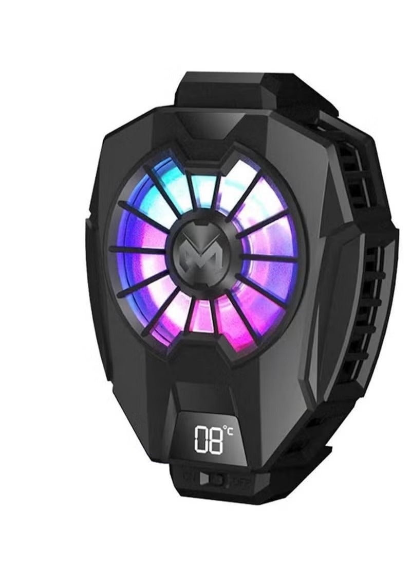 Mobile Phone Radiator Temperature Display Semiconductor Gaming Universal Cooler   Cooling Wired Radiator With Colourful Lights - Image 1