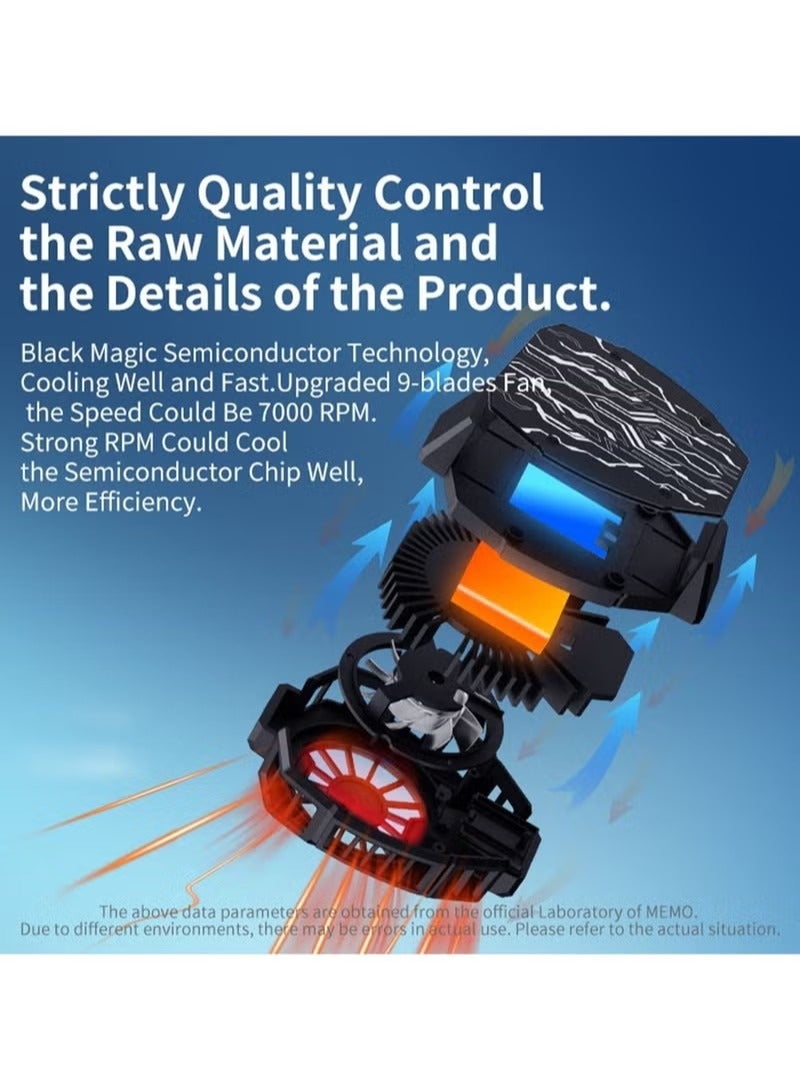 Mobile Phone Radiator Temperature Display Semiconductor Gaming Universal Cooler   Cooling Wired Radiator With Colourful Lights - Image 5