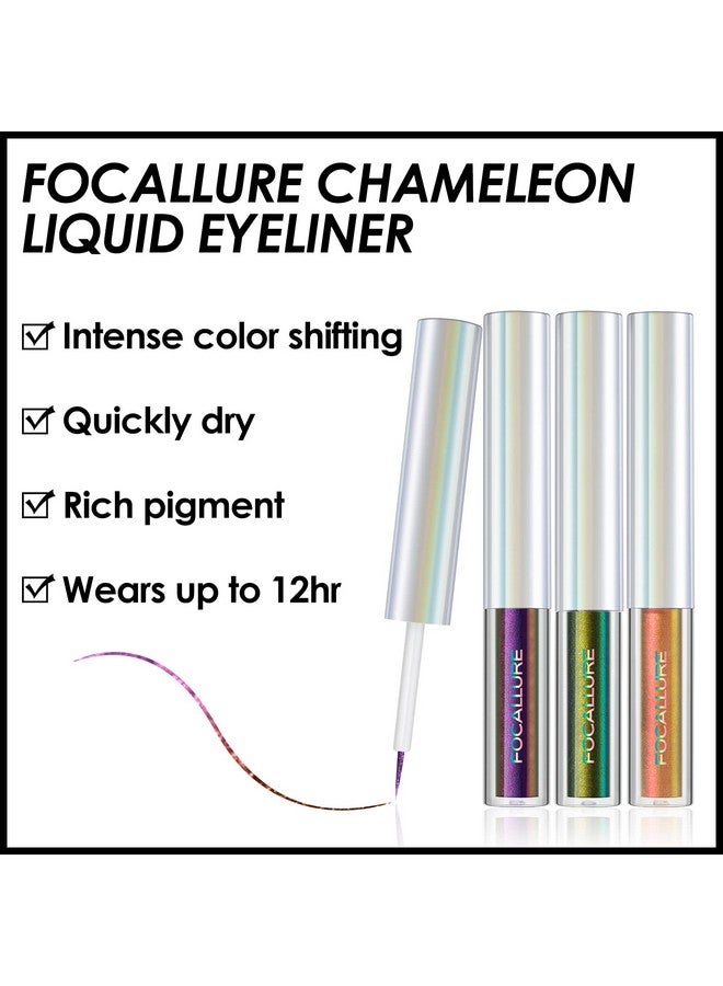 FOCALLURE Chameleon Liquid Eyeliner,Intense Color Shifting Eyeliner Pen,Metallic Multireflective Finish,Waterproof,Smudgeproof,Ultrafine Tip,Metal Love - Image 4