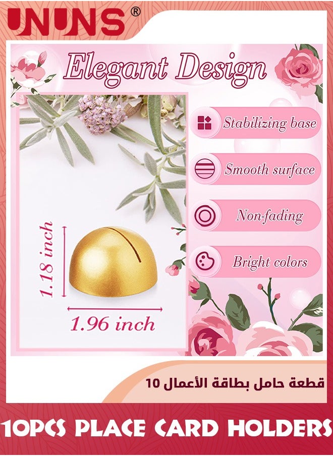 UNUNS - 10 Pieces Place Card Holders,Table Number Cards Round Table Number Stands Modern Cursive Table Number 1-10 For Wedding Reception Anniversary Party Restaurant Events,Golden - Image 1