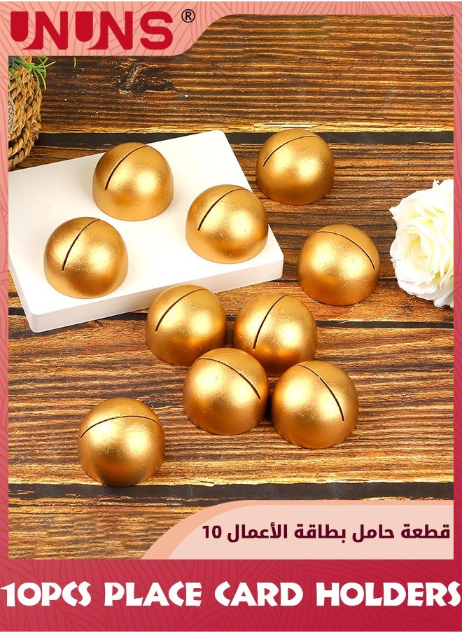 UNUNS - 10 Pieces Place Card Holders,Table Number Cards Round Table Number Stands Modern Cursive Table Number 1-10 For Wedding Reception Anniversary Party Restaurant Events,Golden - Image 1
