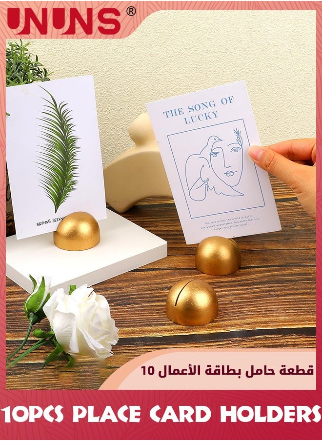UNUNS - 10 Pieces Place Card Holders,Table Number Cards Round Table Number Stands Modern Cursive Table Number 1-10 For Wedding Reception Anniversary Party Restaurant Events,Golden - Image 1