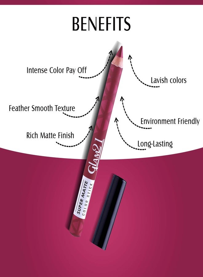 Glam 21 Glam21 Super Matte Colorstick Lipstick|Natural Wooden Lipstick | Long Lasting | Ultra Pigmented | Light Weight -3.5 Gm | 17-Capri | Combo Pack of 2 - Image 4