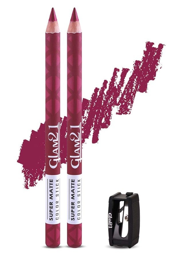 Glam 21 Glam21 Super Matte Colorstick Lipstick|Natural Wooden Lipstick | Long Lasting | Ultra Pigmented | Light Weight -3.5 Gm | 17-Capri | Combo Pack of 2 - Image 1