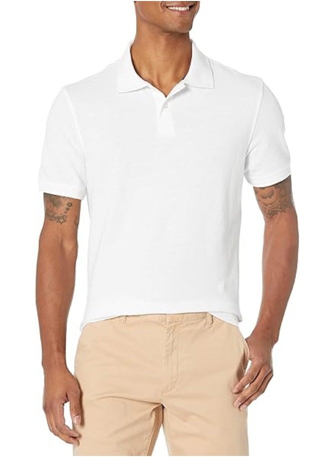 LOUD UNIVERSE Mens Plain Cotton Pique Summer Fabric Mens Polo Shirt  - Image 4