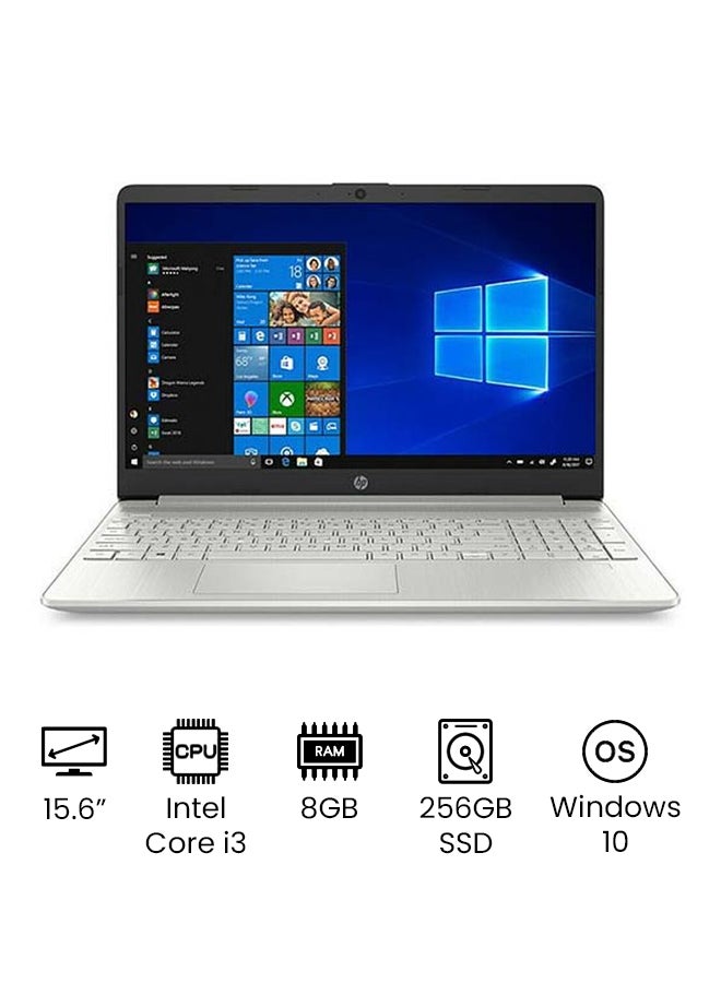 HP 15-DY2074NR (نسخة مطورة) لابتوب بشاشة HD مقاس 15.6 بوصة، مع معالج Core i3 1115G4/8GB RAM/256GB SSD/رسومات Intel UHD/ويندوز 10/نسخة دولية - Image 1