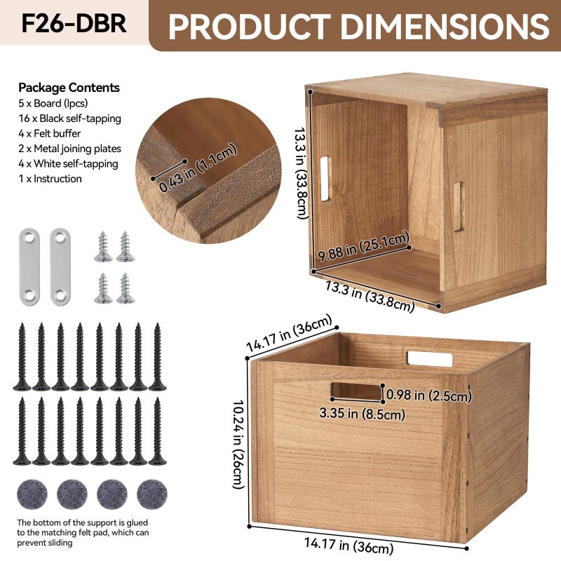 KIRIGEN Modular Open Storage Cube F26-DBR - Image 3