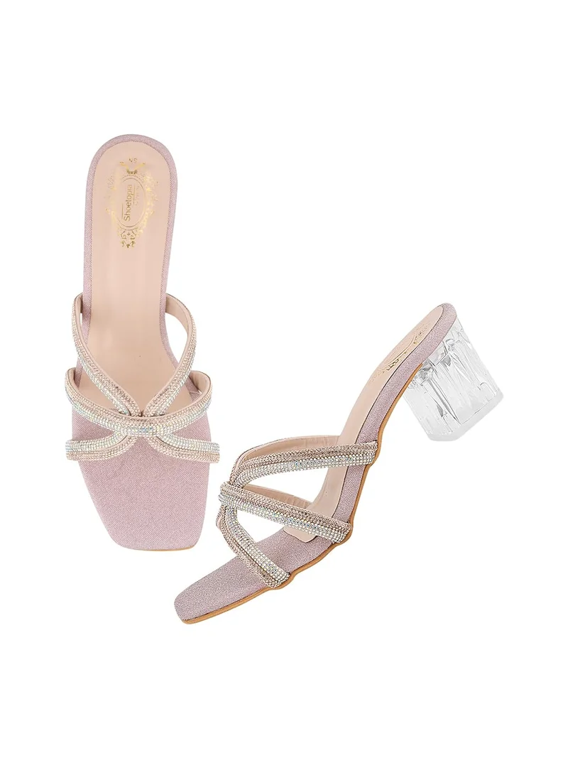 Shoetopia Shoetopia Stylish Embellished Rhinstone Detailed Heels for Women & Girls