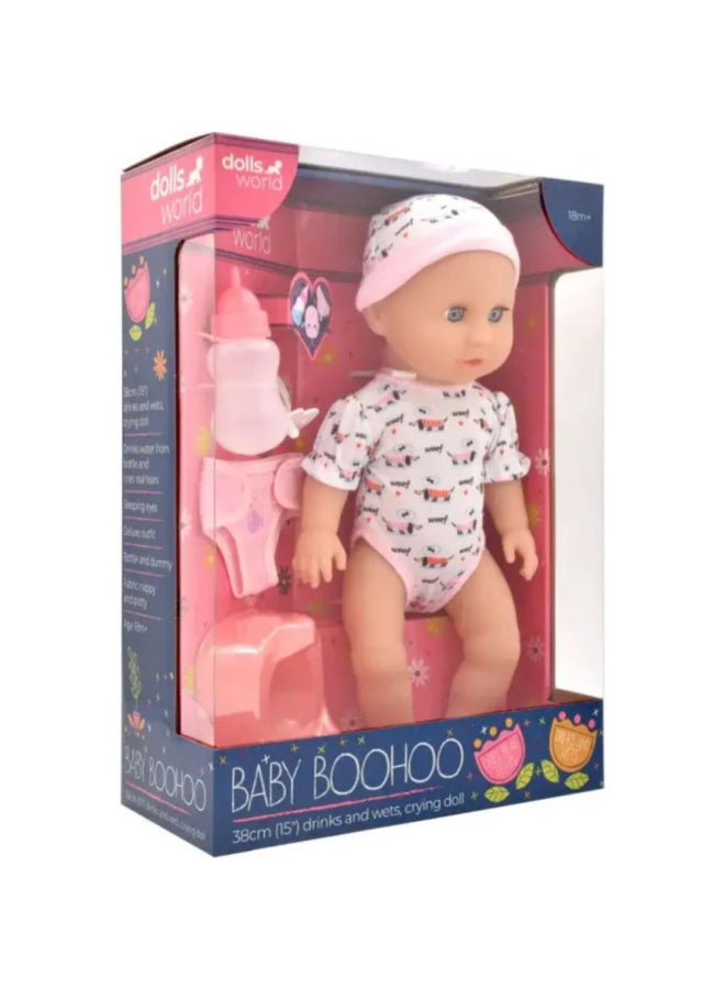 دولز وورلد بيبي بوووهوو دمية باكية تشرب وتبللل نفسها ألوان متعددة 38 سم PKN78404 - Image 3
