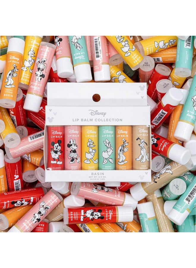 BASIN Disney Mickey Mouse & Friends Lip Balm Collection | 6 Pack Classic Flavors (Cherry, Mint, Lemon, Peppermint, Citrus, Vanilla) | Organic Clean Beauty, Official Disney, Made in USA - Image 3