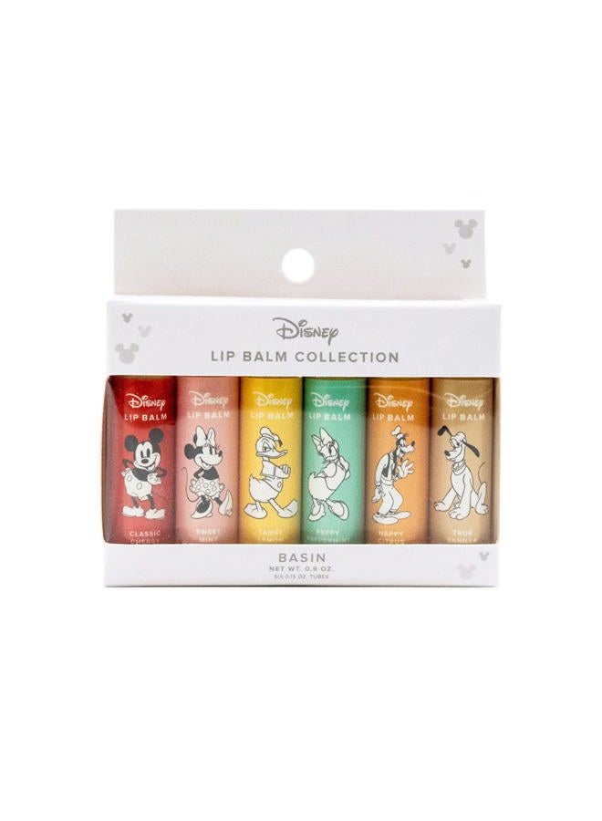 BASIN Disney Mickey Mouse & Friends Lip Balm Collection | 6 Pack Classic Flavors (Cherry, Mint, Lemon, Peppermint, Citrus, Vanilla) | Organic Clean Beauty, Official Disney, Made in USA - Image 1