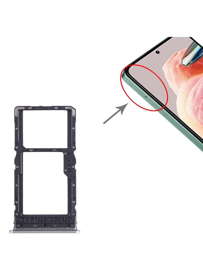 erorex For Xiaomi Redmi 12 5G SIM Card Tray + SIM Card Tray / Micro SD Card Tray (Silver) - Image 4